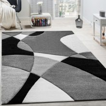   Kontrasztos szőnyeg geometrikus mintával - fekete-fehér 240x330 cm