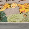 Dzsungel állatos gyerekszoba szőnyeg - bézs 80x150 cm