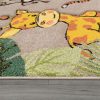 Dzsungel állatos gyerekszoba szőnyeg - bézs 200x290 cm