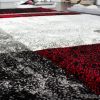Márványmintás kockás szőnyeg - szürke és vörös 300x400 cm