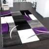 Kockás szőnyeg - szürke és lila 120x170 cm