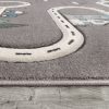 Gyerekszoba szőnyeg, autópálya mintával, szürke - Szürke 120 cm kerek
