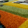 Rövidszálú gyerekszoba szőnyeg vonatos-állatos mintával - színes 80x150 cm