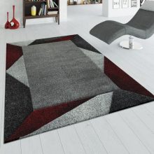 Rövidszálú bordűrös szőnyeg - szürke, piros 80x150 cm
