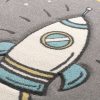 Űrhajós gyerekszoba szőnyeg - szürke - 120 cm kerek