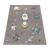 Űrhajós gyerekszoba szőnyeg - szürke - 120 cm kerek