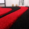 Hullám mintás szőnyeg - piros 60x110 cm