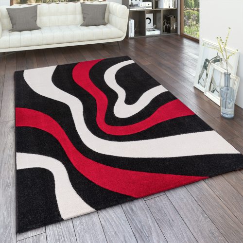 Hullám mintás szőnyeg - piros 80x300 cm