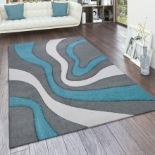 Hullám mintás szőnyeg - türkiz 120x170 cm