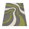 Hullám mintás szőnyeg - zöld 200x290 cm
