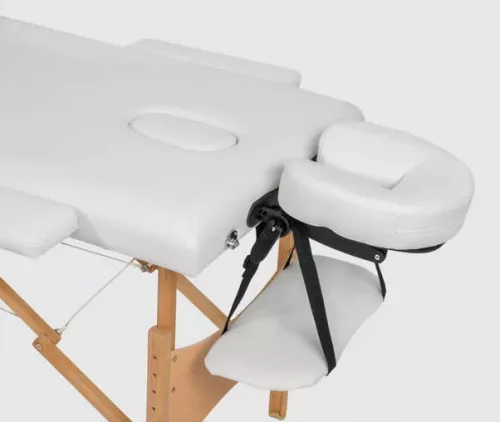discontmania white 3-zone wooden massage bed with carry bag - 3104S