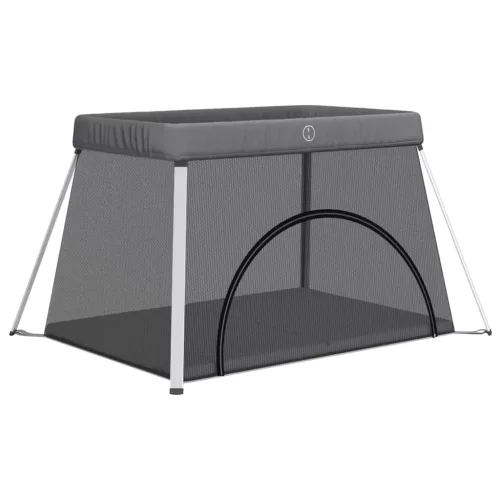  sötétszürke vászonszövet babajáróka matraccal