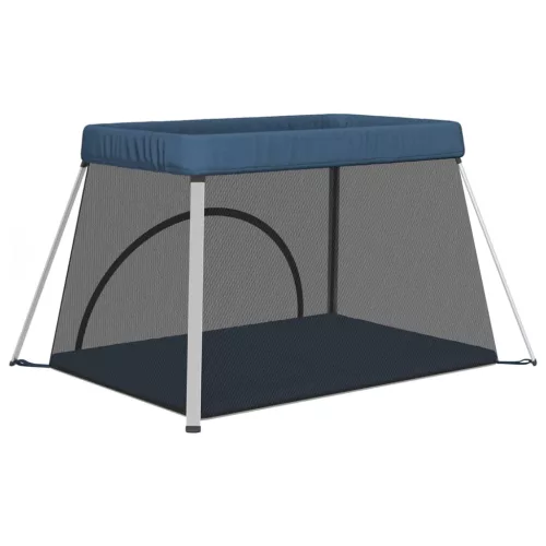  tengerészkék vászonszövet babajáróka matraccal