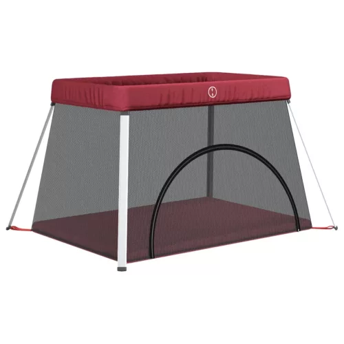  piros vászonszövet babajáróka matraccal