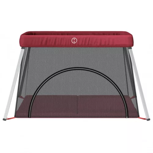  piros vászonszövet babajáróka matraccal