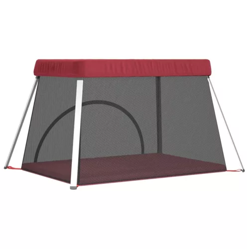  piros vászonszövet babajáróka matraccal