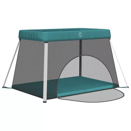  zöld vászonszövet babajáróka matraccal