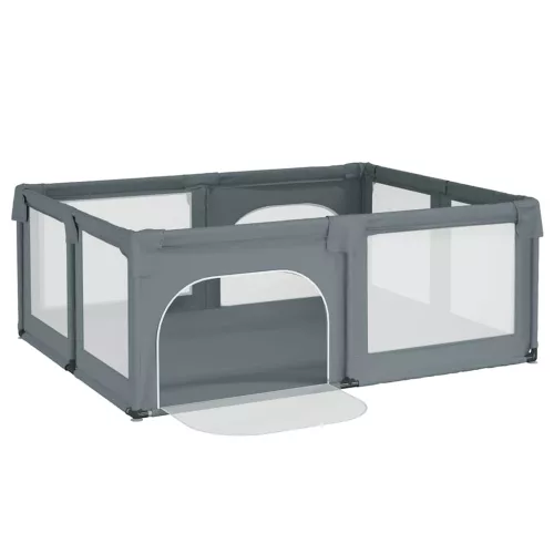  világosszürke oxford szövet babajáróka 2 ajtóval