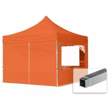   Professional összecsukható sátrak ECO 300 g/m2 ponyvával, alumínium szerkezettel, 4 oldalfallal - 3x3m narancssárga