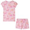 Világos rózsaszín rövid ujjú gyerekpizsama 128
