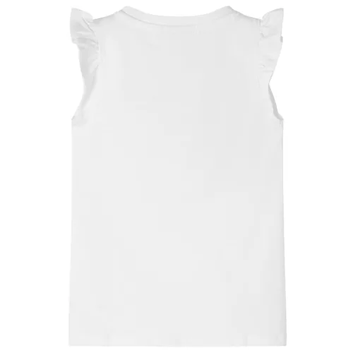 Fehér fodros ujjú gyerekpóló 104