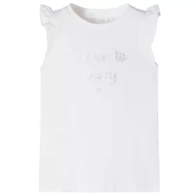 Fehér fodros ujjú gyerekpóló 116