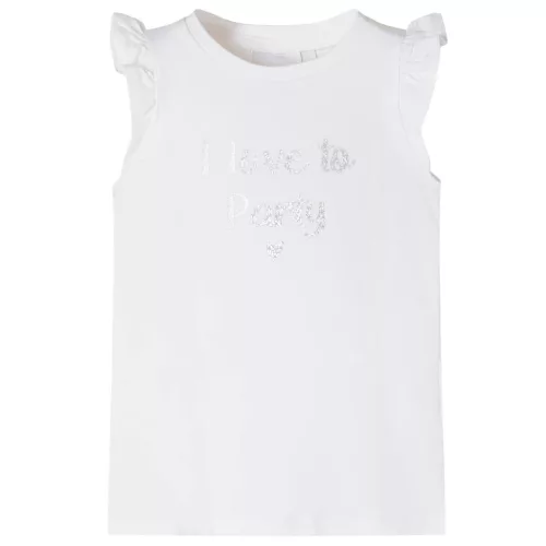 Fehér fodros ujjú gyerekpóló 116