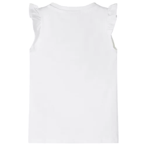 Fehér fodros ujjú gyerekpóló 116