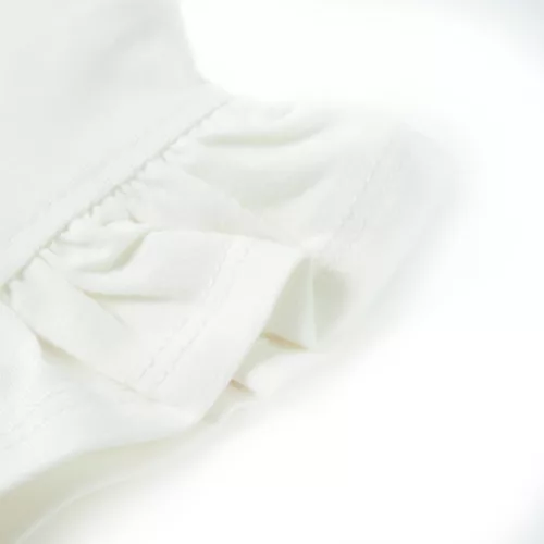 Fehér fodros ujjú gyerekpóló 116