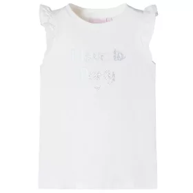 Fehér fodros ujjú gyerekpóló 140