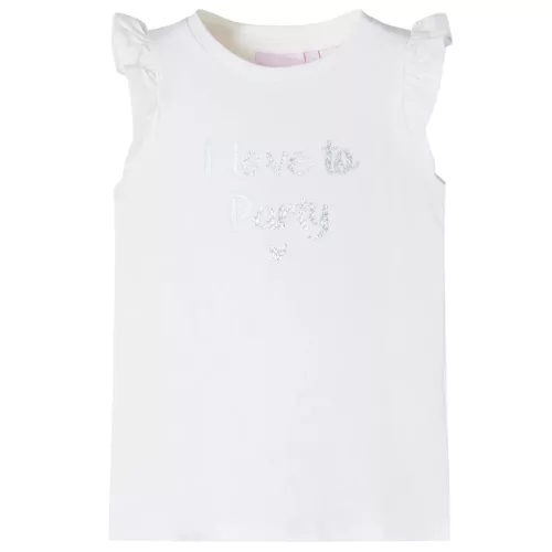 Fehér fodros ujjú gyerekpóló 140