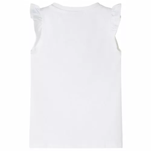 Fehér fodros ujjú gyerekpóló 140