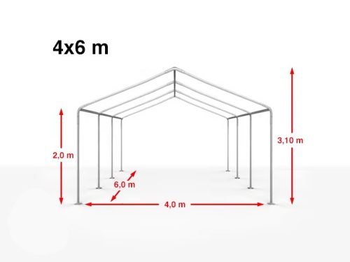 TP 4x6m standard rendezvénysátor, PE 350 - fehér