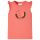 Korall színű fodros ujjú gyerekpóló 140