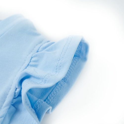 Világoskék fodros ujjú gyerekpóló 140