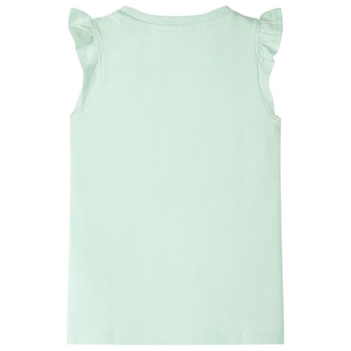 Halvány zöld fodros ujjú gyerekpóló 116