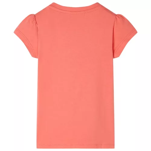 Korall színű buggyos ujjú gyerekpóló 116