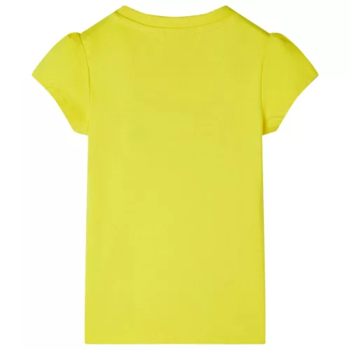 Élénksárga buggyos ujjú gyerekpóló 140