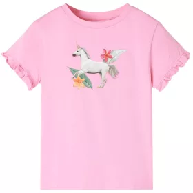 Élénk rózsaszín rövid ujjú gyerekpóló 116