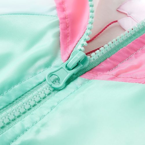 Többszínű kapucnis gyerekkabát cipzárral 92