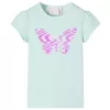 Világosmenta színű buggyos ujjú gyerekpóló 128