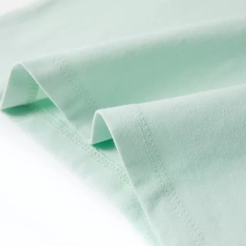 Világosmenta színű buggyos ujjú gyerekpóló 140