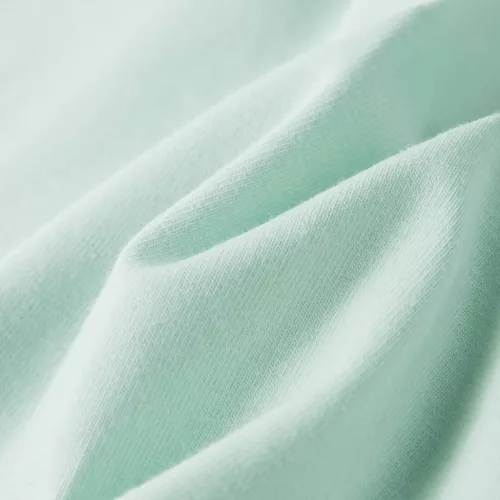 Világosmenta színű buggyos ujjú gyerekpóló 140