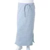 Világosmenta színű csíkos egyenes gyerekszoknya 116