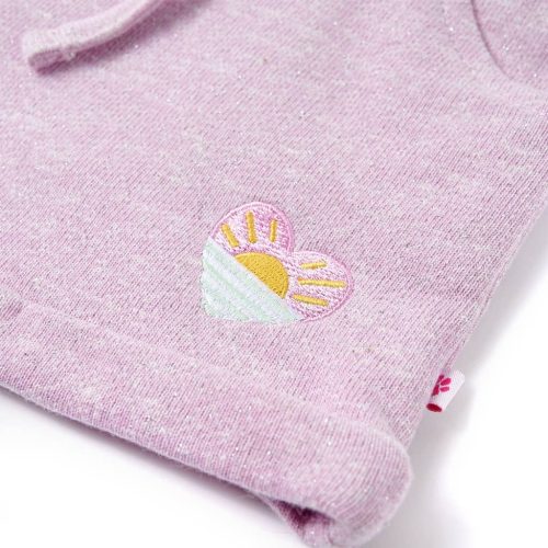 Vegyes lila gyerekrövidnadrág húzózsinórral 140