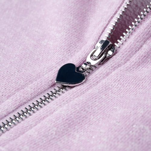 Vegyes lila kapucnis gyerekpulóver cipzárral 92