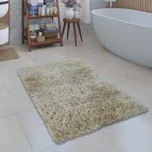 Shaggy monokróm fürdőszoba szőnyeg - bézs 40x55 cm