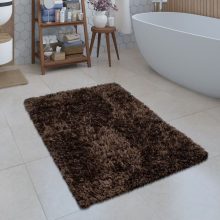 Shaggy monokróm fürdőszoba szőnyeg - barna 50x80 cm