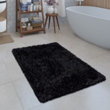Shaggy monokróm fürdőszoba szőnyeg - fekete 40x55 cm
