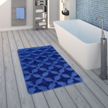   Rövidszálú fürdőszoba szőnyeg geometrikus mintával - kék 40x55 cm